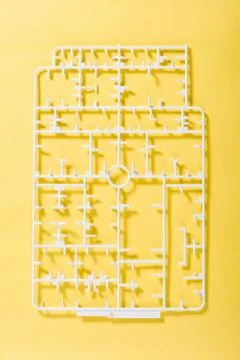Plastic sprue of model kit Stock Photos