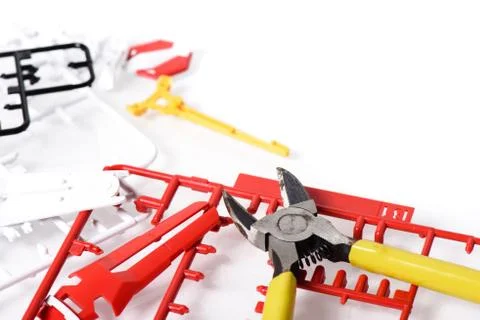 Plastic sprue of model kit Stock Photos