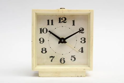Plastic square alarm clock Stock Photos
