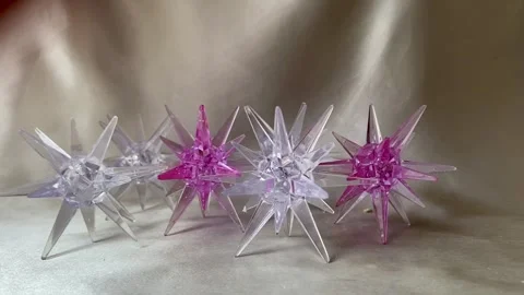 Plastic Starburst Ornaments Stock Footage 337452697