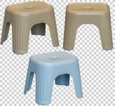 Plastic stool isolated, transparent background, household furniture PNG Stock Photos