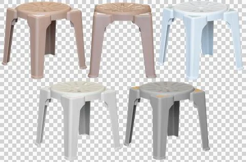 Plastic stool isolated, transparent background, household furniture PNG Stock Photos