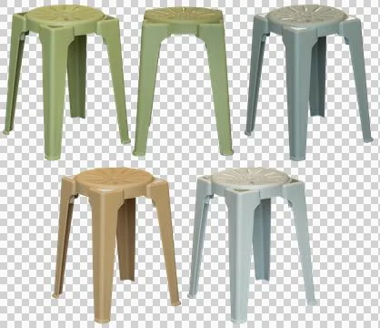 Plastic stool isolated, transparent background, household furniture PNG Stock Photos
