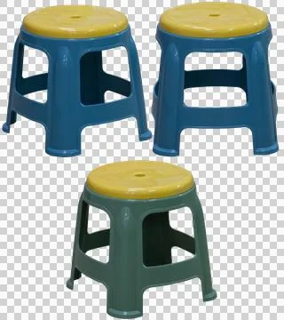 Plastic stool isolated, transparent background, household furniture PNG Stock Photos