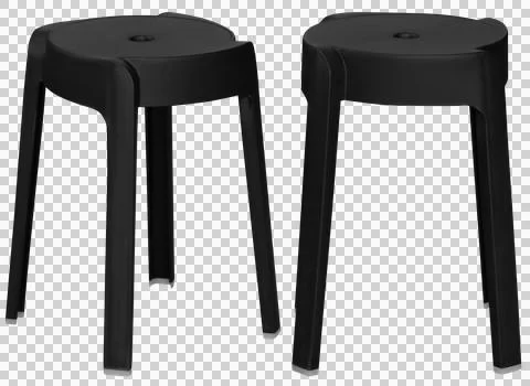 Plastic stool isolated, transparent background, household furniture PNG Stock Photos