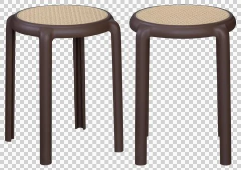 Plastic stool isolated, transparent background, household furniture PNG Stock Photos