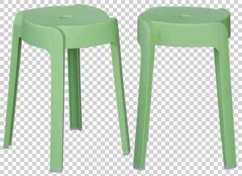Plastic stool isolated, transparent background, household furniture PNG Stock Photos