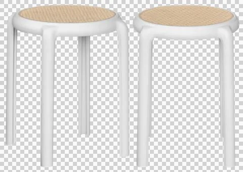 Plastic stool isolated, transparent background, household furniture PNG Stock Photos