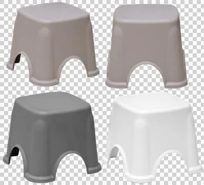 Plastic stool isolated, transparent background, household furniture PNG Stock Photos