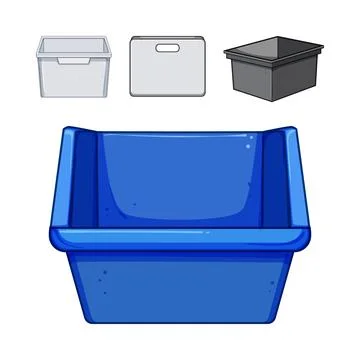 Plastic storage bins and crates collection Stock Illustration