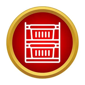 Plastic storage bins icon for logistics warehouse inventory Stock Illustration
