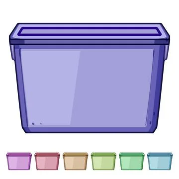 Plastic storage box keeping food or items Stock Illustration