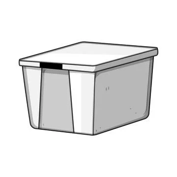 Plastic storage box keeping household items organized Stock Illustration