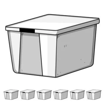 Plastic storage box keeping household items organized Stock Illustration