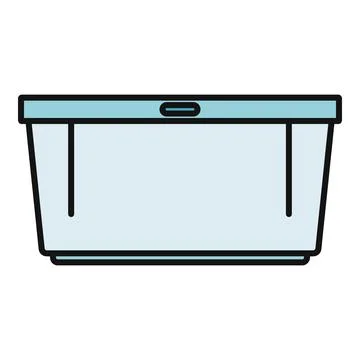 Plastic storage box organization container line icon Stock Illustration