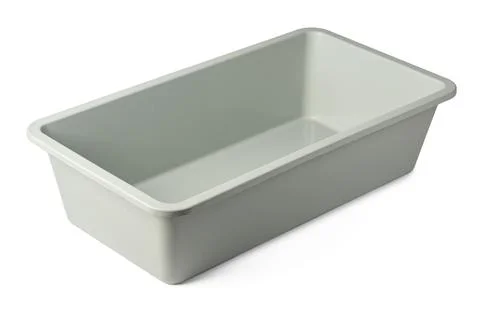 Plastic storage box on a white background Stock Photos
