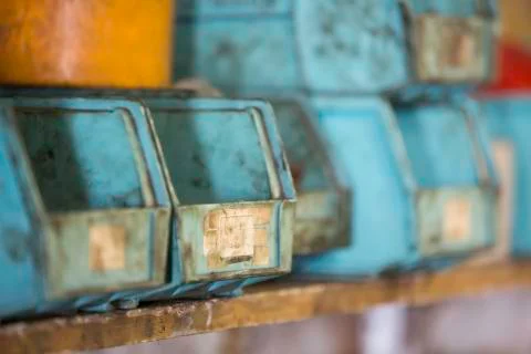 Plastic storage containers Stock Photos