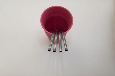 Plastic straw alternative Stock Photos