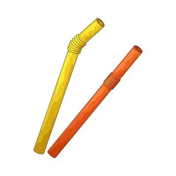 Plastic Straw illustration 스톡 일러스트