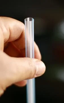 Plastic straw. Stock Photos