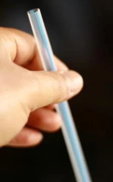 Plastic straw. Stock Photos