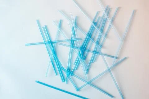The plastic straw pollute the environment Stock Photos