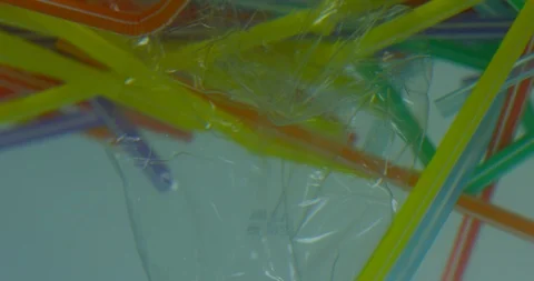 Plastic Straws Drowning In The Water Causing Environmental Damage To Ocean  Stock Footage 113384205