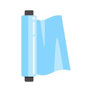 Plastic stretch wrap roll food packaging icon Stock Illustration