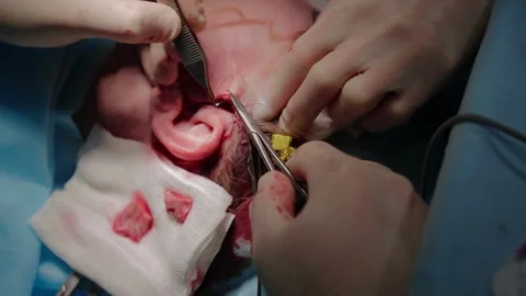 Plastic surgeon performs facelift surgery 動画素材 148047284