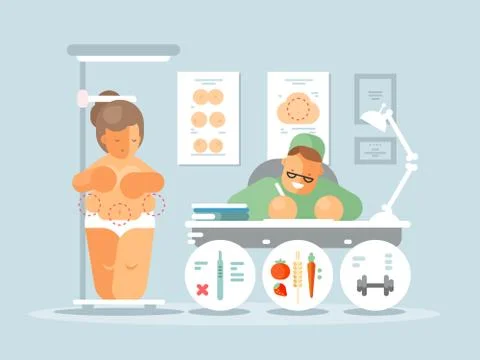 Plastic surgeon room Stock Illustration