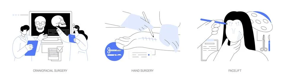 Plastic surgery abstract concept vector illustrations. Stock Illustration