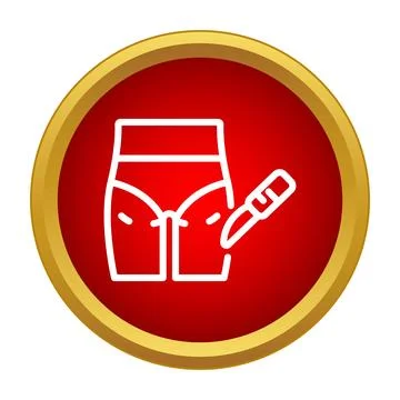Plastic surgery aesthetic body correction with scalpel icon Stock Illustration