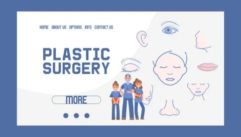 Plastic surgery banner web design vector illustration. Face and body correction Stock-Illustration