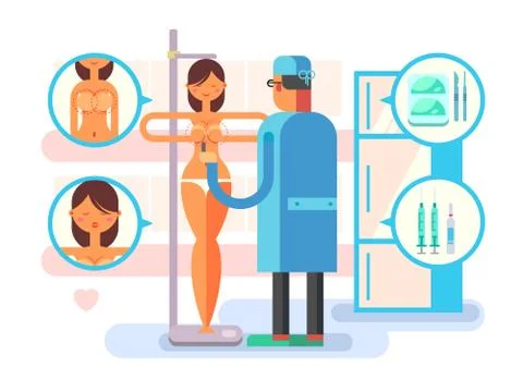 Plastic surgery character Stock Illustration
