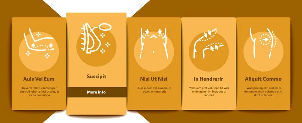 Plastic Surgery Clinic Onboarding Elements Icons Set Vector Illustrazione stock