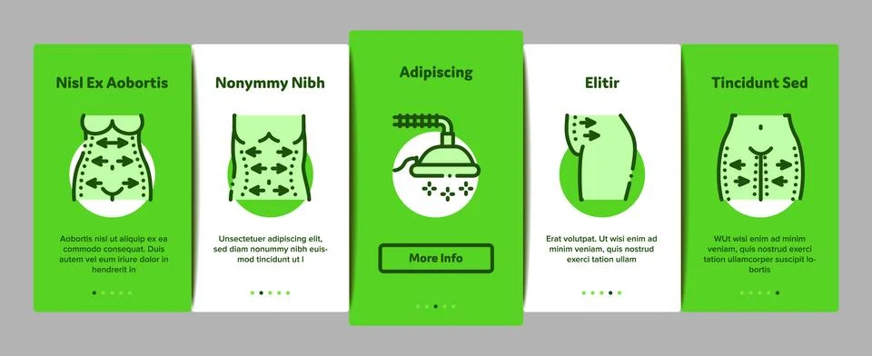 Plastic Surgery Clinic Onboarding Elements Icons Set Vector 스톡 일러스트