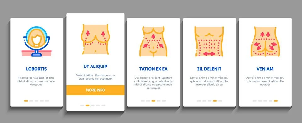 Plastic Surgery Clinic Onboarding Elements Icons Set Vector 库存插图
