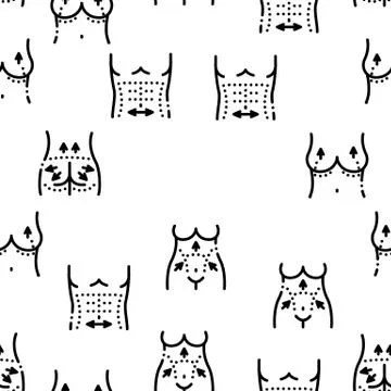 Plastic Surgery Clinic Seamless Pattern Vector Stock Illustration