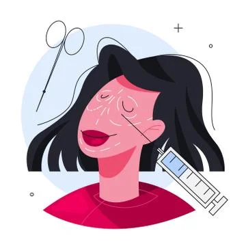 Plastic surgery concept. Idea of body and face correction. Stock Illustration