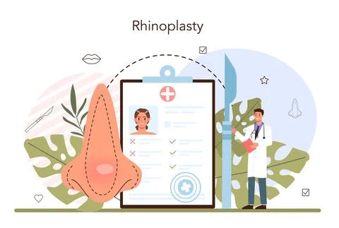 Plastic surgery concept. Idea of modern face aesthetic medicine. Stock Illustration