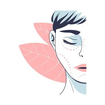 Plastic Surgery with Face Body Part Correction in Aesthetic Beauty Clinic Vector Stock Illustration