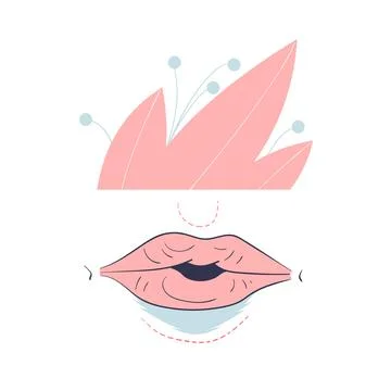 Plastic Surgery with Lips Body Part Correction in Aesthetic Beauty Clinic Vector Stock Illustration