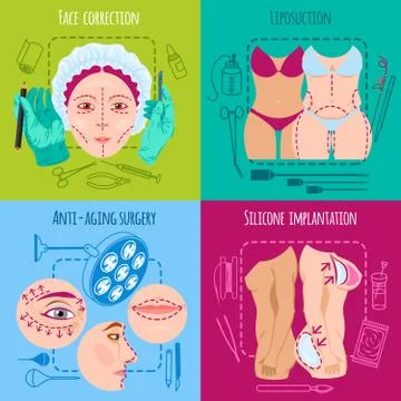 Plastic surgery set Stock Illustration
