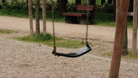 Plastic swings in the park Stock Footage 290375106