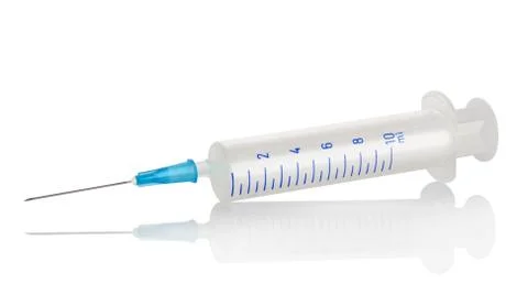 Plastic syringe isolated Stock Photos