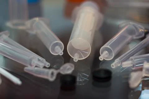 Plastic Syringe part Stock Photos