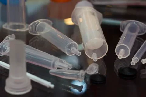 Plastic Syringe part Stock Photos