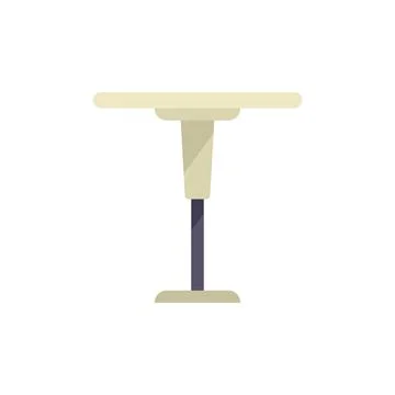 Plastic table icon flat vector. Wood furniture Illustrazione stock