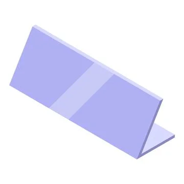 Plastic table stand showing a name or reserved status in isometric view Stock Illustration