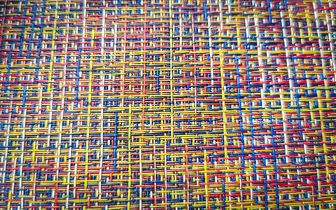 Plastic tablecloth underlay texture pattern Mexico. Stockfoto's